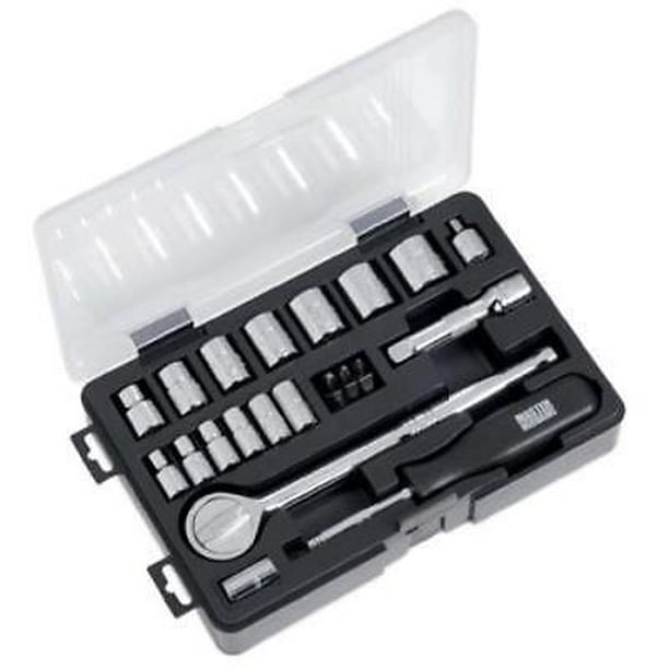 Master Mechanic 24 Piece 1/4x3/8 Drive Socket Set Metric