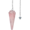 thumbnail image 1 of YATSKIA 6 Facet Hexagonal Crystal Point Rose Quartz Pendulum for Reiki Crystals Divination, Dowsing, Spiritual Gemstone Chakra Balancing. Positive Energy - Scrying Natural Healing Stones, 1 of 8