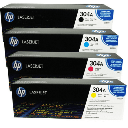 Hp Cc532a Yellow Toner - HP Genuine Cc530A, Cc531A, Cc532A, Cc533A Toner Set, BND00013