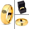 thumbnail image 4 of Tungsten Security Fingerprint Scan Band Ring 7mm Men Women Comfort Fit 18k Yellow Gold Dome Polished, 4 of 4