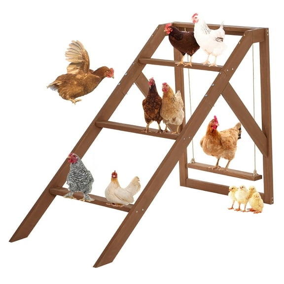 Petsfit Chicken Swing Set for Pet's ,4 Chicken Roosting with Swing Fit for 8-10 Chicks, Chicken Toys for Coop Accessories,Easy to Assemble&Clean