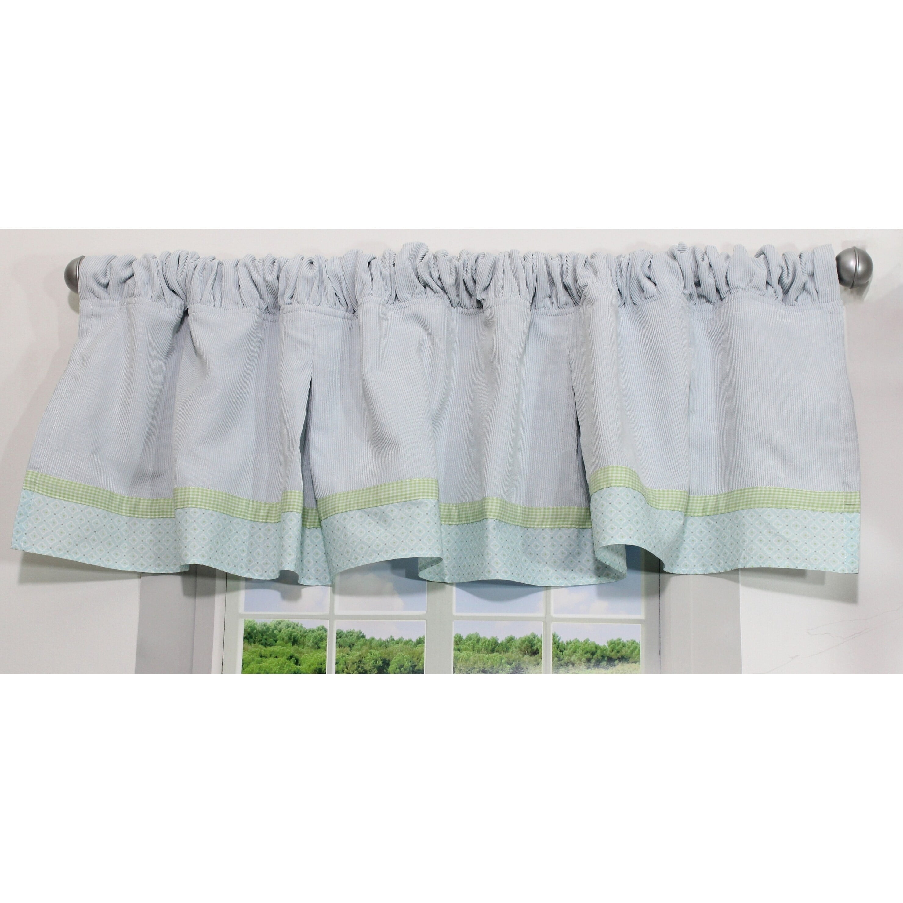 Nurture Imagination Blue Mini Corduroy Window Valance