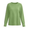 thumbnail image 4 of THNCYX Womens Crew Neck Long Sleeve Sweatshirt with Thumb Holes Solid Color Soft Casual Pullover Top for Everyday Comfort Wear S-2XL, 4 of 6