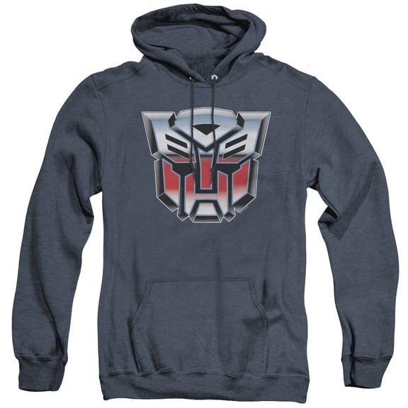 Transformers Autobot Airbrush Logo Adult Heather Hoodie Sweatshirt Navy