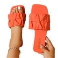 thumbnail image 2 of Women's Summer Cute Flat Sandals Dress Slide Sandals Square Toe Wedding Shoes Vacation Trendy Sandals 2026, 2 of 7