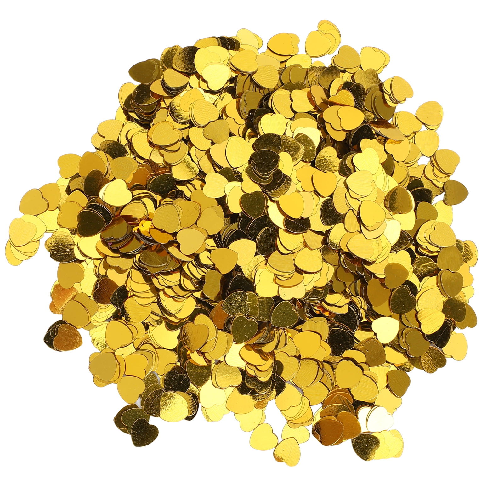 M Buder 3000 Pcs Heart-Shaped Confetti Gold Sequins for Valentine's Day Wedding Party Birthday Table Decoration PVC Glitter Sprinkles 10mm 0.4in 3.5oz