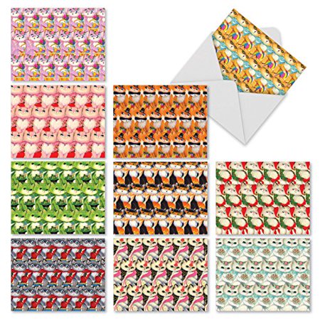 'M2330OCB CATOMANIA' 10 Assorted All Occasions Cards Featuring Cute Kitties Celebrating Holidays and Seasons Throughout the Calendar Year with Envelopes by The Best Card