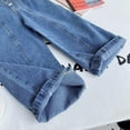 thumbnail image 5 of Lovebay Kids Girls Elastic Waist Wide-Leg Denim Pants Children Trousers Bottoms Streetwear High Waist Buttons Straight Jeans 2-8 Years, 5 of 8