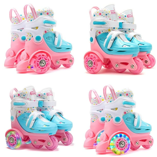 Patines De Cuatro Ruedas Para Ninos Patines De Ruedas De Equilibrio De 3 Puntos Para Ninas Y Ninos Con Frenos Dobles De Tamano Ajustable Ruedas Luminosas Vogacara OD015064 02 Walmart en linea