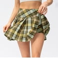 thumbnail image 6 of Sngxgn Women's High Waist Pleated Mini Skirt Flared Flowy A Line Skirts(Yellow,xxl), 6 of 8