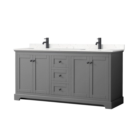 Wyndham Collection WCV232372DGBC2UNSMXX Avery 72" Free Standing Double Basin Vanity Set -