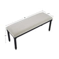 thumbnail image 6 of Duhome Classic Spindle-Leg Upholstered Bench with Fabric Seat,Black & Cream, 6 of 10
