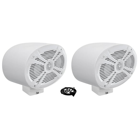 (2) Rockville 6x9" 1000w 360° Swivel White Aluminum Surface Mount Boat Speakers