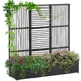 thumbnail image 1 of Outsunny Rattan Outdoor Planter with Trellis, Raised Garden Bed, Black, 1 of 10