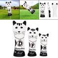 thumbnail image 3 of Juego de cascos de golf Macarena de 3 piezas impermeable de cuero PU intercambiable Blanco negro, 3 of 5