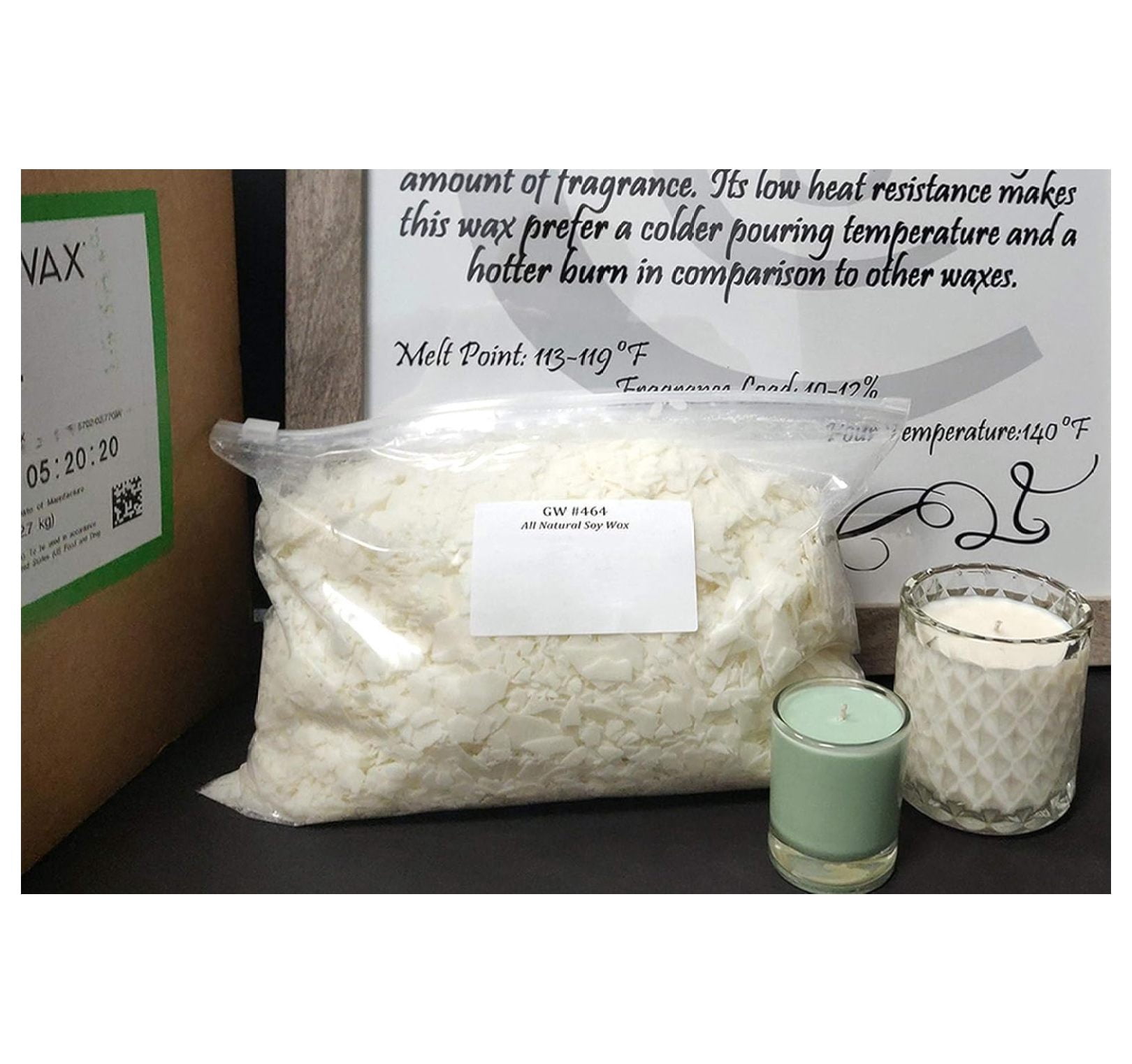 Soy Wax Flakes, 20 LB, Unscented, Modern, All Season, 16x13.5 inches, 3.2E+2 Ounce, Indoor, Candle Wax, Candle