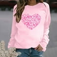 thumbnail image 2 of VKOYWKM Breast Cancer Survivor T Shirts for Women Breast Cancer Awareness T Shirt Long Sleeve Pink Ribbon Print Shirt Crew Neck Loose Fit Cancer Awareness Tee Tops, 2 of 5