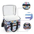 thumbnail image 6 of FORMRS Insulated Cooler Bag 24 Cans Capacity Soft Leakproof Lunch Box with Side Pockets, Blue Hand Drawn Sailboats, 6 of 7