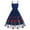 Blue, variant on Birdeem Dresses for Women Womens Summer Camisole Gauze Rose Embroidery Retro Style Cocktail Dress