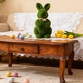 thumbnail image 6 of Luxcidy Simulated Short Plush Moss Easter Bunny Ornament, Cute Mini Desktop Figurine, Soft Lovely Home Decor for Living Room Tabletop, Adorable Easter Festival Small Decoration, 1PCS, 6 of 6