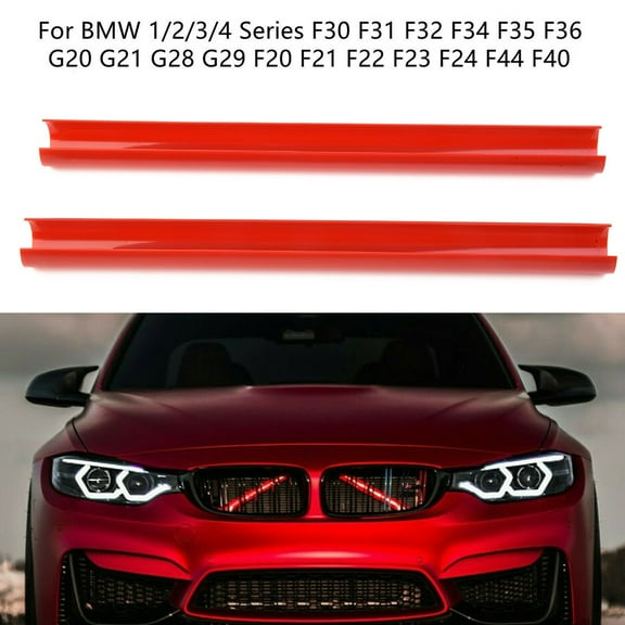 Coconut Ok 2Pcs Front Grille Trim Strip Strips Pipe for Bmw 1/2/3/4 Series F20 F30 F32 F40 G20 G29 Replace Car Auto-Accessories