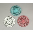 thumbnail image 3 of Set of 3 Cast Iron Floral Bloom Kitchen DÃ©cor Trivets Decorative Wall Hangings Geometric Patterns, 3 of 4