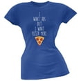 thumbnail image 1 of I Want Abs But I Want Pizza More Blue Soft Juniors T-Shirt, 1 of 1