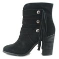 thumbnail image 2 of Upon Women Round Toe Suede Black Ankle Boot, 2 of 5