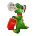 thumbnail image 4 of Decoración inflable navideña de dinosaurio, adorable luz para construir, grande, para fiestas de invierno, porche, césped, navideña., 4 of 9