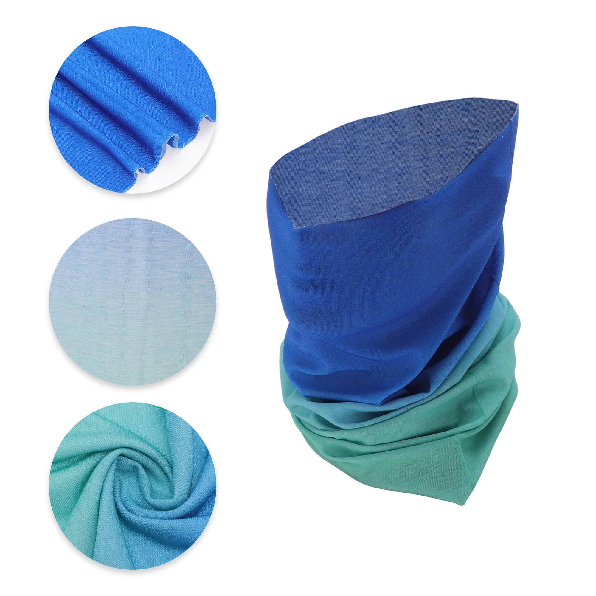 Unique Bargains Cooling Face Scarf Mask 1 Pc Green, Blue