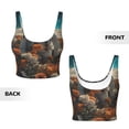 thumbnail image 5 of Fotbe Astronaut Flower Field Pattern Womens' Sports Bra Longline Wirefree Padded with Medium Support Sports Moisture-Wicking Workou Vest,Tank Top-, 5 of 7