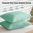 thumbnail image 2 of SUTENGDA GOGREEN Bamboo Waterproof Pillow Protector  Breathable Pillow Cover  Cooling Pillow Case Protector with Zipper  Super Soft Pillow Case Cover with Zipper (4 Packs  Standard 20”x26, 2 of 7