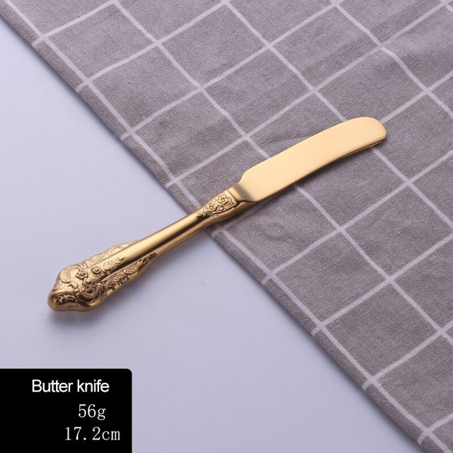 Spkliful-Juego de cubiertos de acero inoxidable, Set de cubiertos dorados con espejo, tenedores dorados, cucharas, cuchillos, cucharas y tenedores dorados Fivean unisex