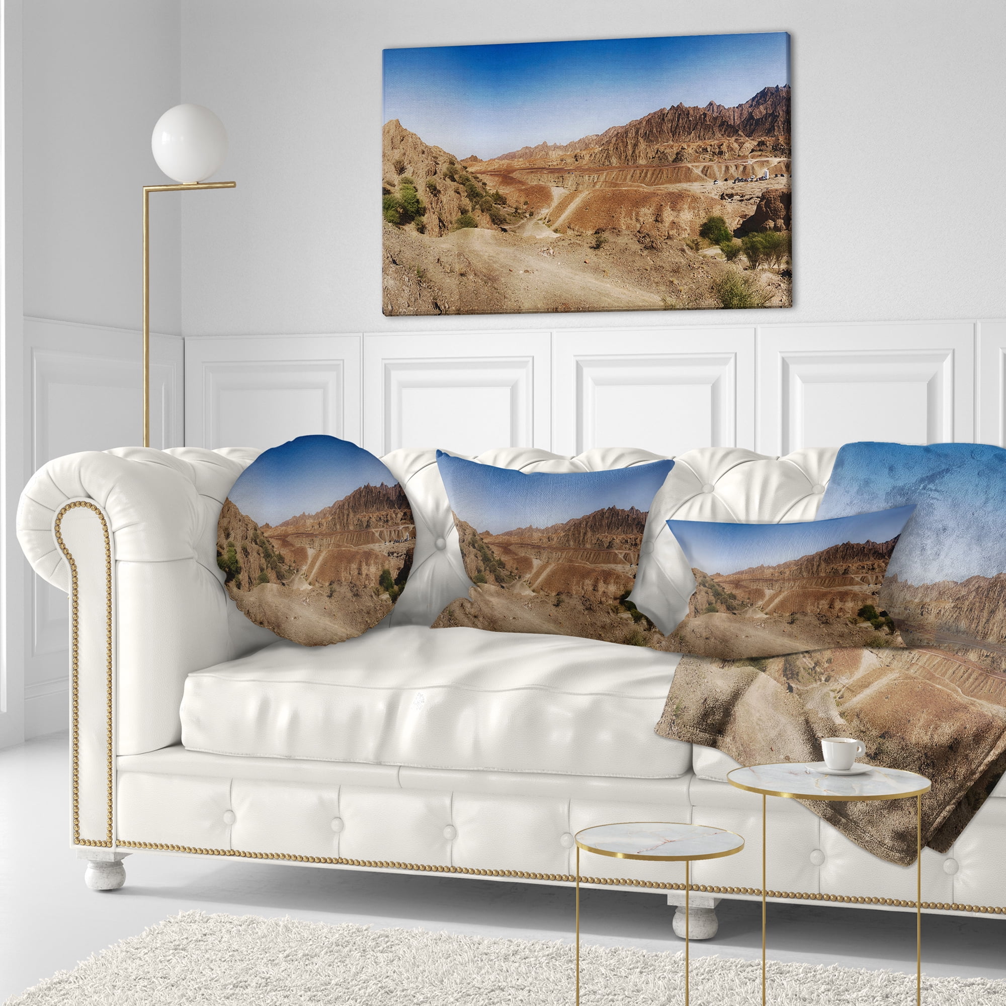 Designart Hatta Mountains Landscape - Photography Throw Pillow - 12x20