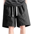 thumbnail image 2 of Puntoco Pantalones Cortos Cargo Ligeros Y Transpirables Para La Playa Al Aire Libre, Informales, Para Hombre, Color Negro, Xxl,Pantalones Cortos Hombre, 2 of 7