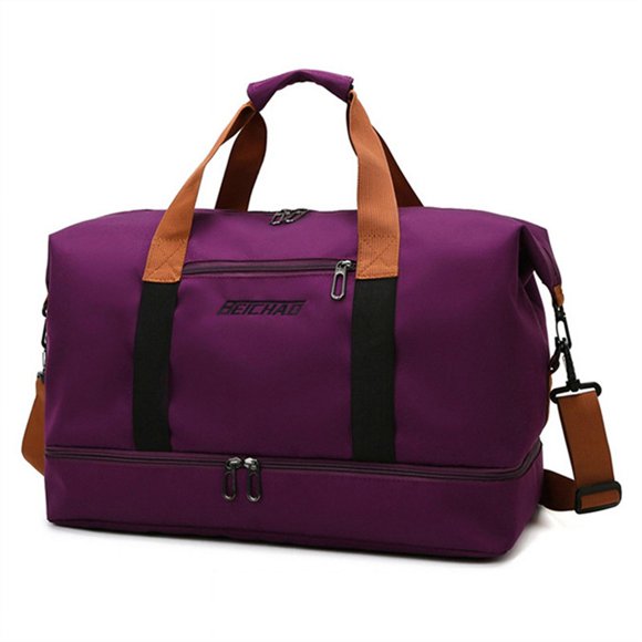 Fashion Weekend Bag Nylon Travel Bag Men Overnight Duffle Bag Waterproof Cabin Luggage Travel Big Tote Crossbody Gym Bag Purple