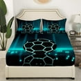 YST Soccer Fitted Sheet Twin, Sports Gamer Bed Sheets, Neon Glowing Ball Sheets For Teens