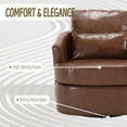 thumbnail image 2 of Villeston Swivel Accent Chair,Modern Comfortable Chair for Living Room Bedroom,Brown PU, 2 of 7