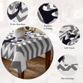 thumbnail image 5 of Black Nautical Anchor Table Cloth Waterproof Tablecloths, Gray Stripe Modern Wavy Lines Tablecloth Dining Table Cover for Kitchen Party Tabletop Outdoor, Square Tablecloth 54x54 Inch, 5 of 9