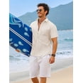 thumbnail image 3 of COOFANDY Mens Casual Button up Shirts Mens Lightweight Linen Shirt Wedding Guest Outfit, 3 of 6