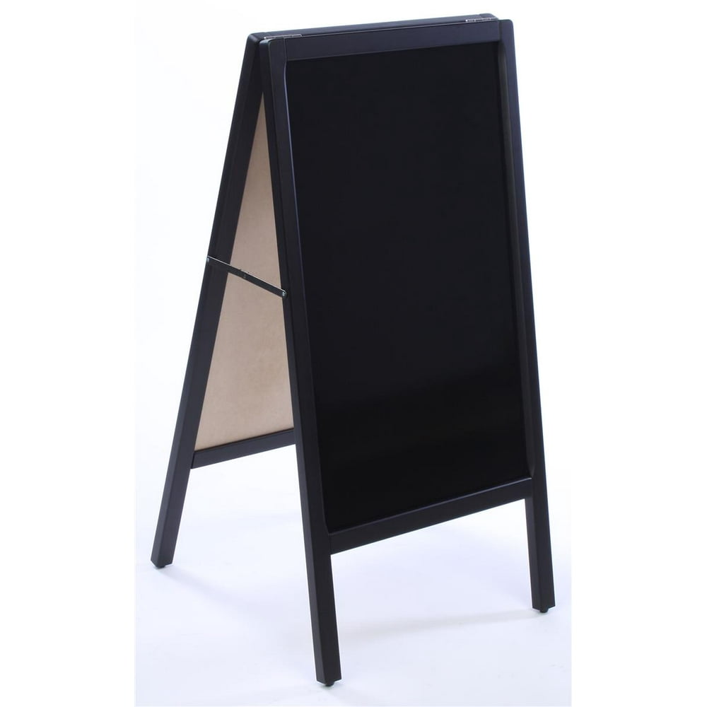 AFrame Blackboard 193/4”w x 383/4”h x 20”d Black Finish Wood Frame WriteOn Sidewalk Display