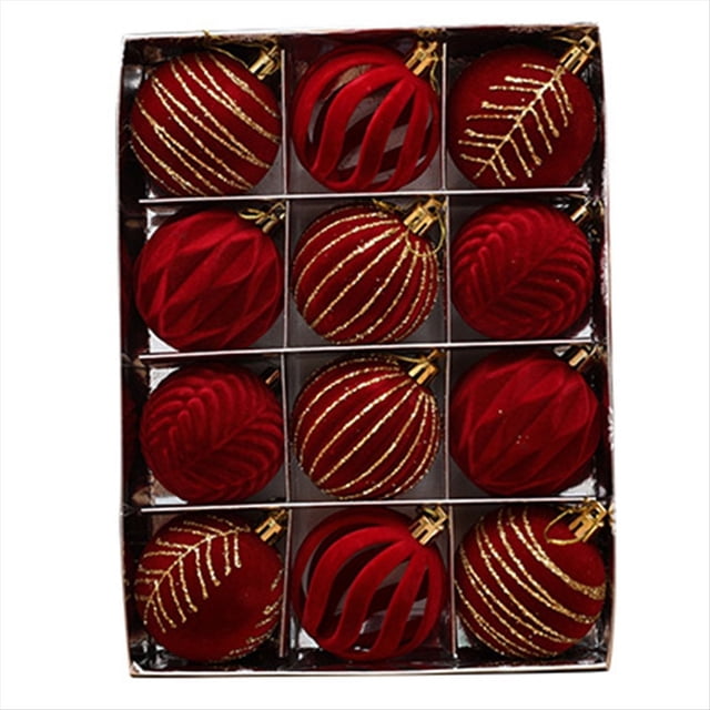 12 Piezas 6CM Bola de Navidad Adornos Decoraciones de Árboles para la Boda de Vacaciones Decoración de Árbol de Navidad Bola Colgante B