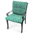 thumbnail image 4 of Jordan Manufacturing 44" x 22" Adonis Capri Teal Medallion Rectangular Outdoor Chair Cushion with Ties and Hanger Loop, 4 of 13