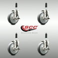 thumbnail image 2 of 5 Inch 316SS Thermoplastic Rubber Swivel 7/8 Inch Stem Caster Set Brake SCC, 2 of 2