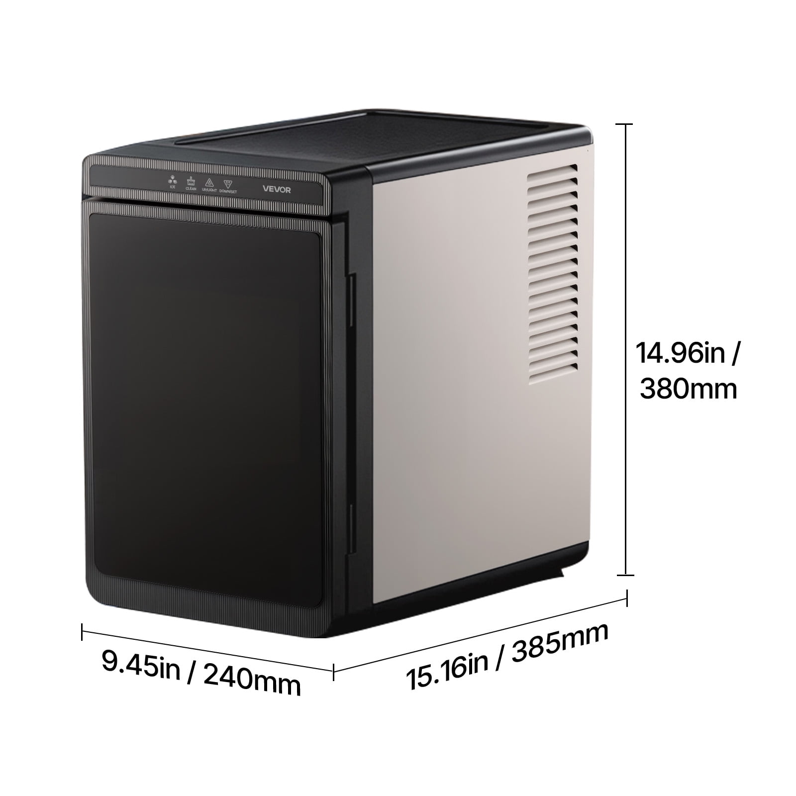 VEVOR Countertop Ice Maker, 22 lbs per Day, Self-Cleaning Portable Machine with Tong, Drawer-Style Ice Access, Ice-Making Machine with Large Square Cubes, for Home, Kitchen, Office, Bar & Party