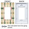 thumbnail image 3 of Yayeee Rocker Switch Wall Plate 2-Gang 4.7"x4.6" Home Decorative Outlet Cover, Retro Green Stars, 3 of 6