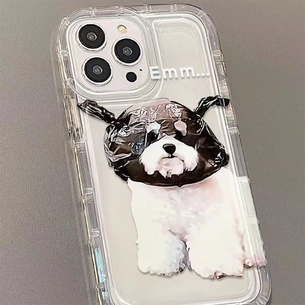 Funda de teléfono con dibujos de perro para iPhone, carcasa trasera de TPU suave y transparente con diseño de dibujos animados coreanos para iPhone 14, 13, 11, 12 Pro Max, 7, 8 Plus, X, XR, XS Fivean unisex