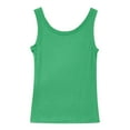 thumbnail image 5 of Krdevn Women's Sleeveless Scoop Neck Ribbed Tank Tops Fitted Basic Cami Tee Shirts(Color:Green,Size:L), 5 of 5