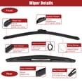 thumbnail image 6 of Unique Bargains 3 Pcs 26" 13" 12" Front Rear Windshield Wiper Blade Set Fit for Hyundai Santa with J / U Hook Black, 6 of 6