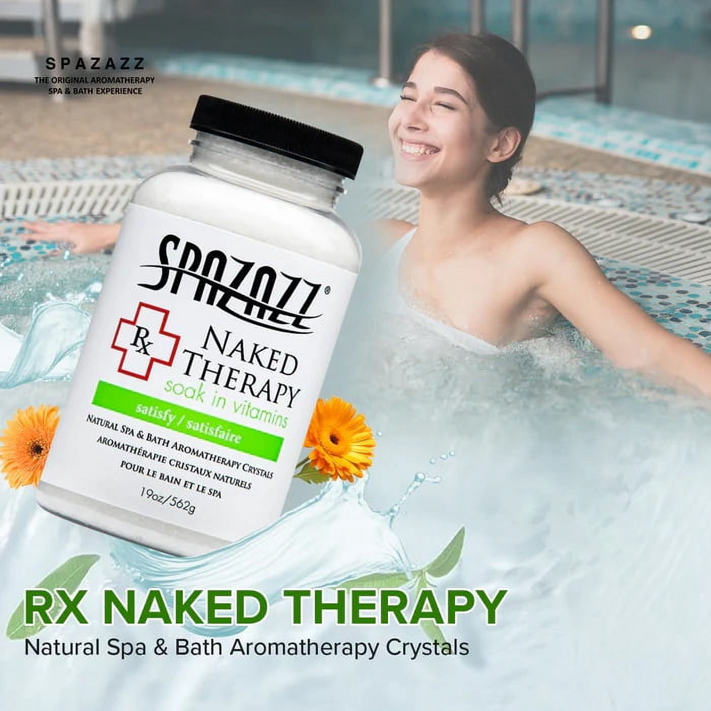 Spazazz Aromatherapy Spa and Bath Crystals - Naked Therapy 19oz (2 Pack)